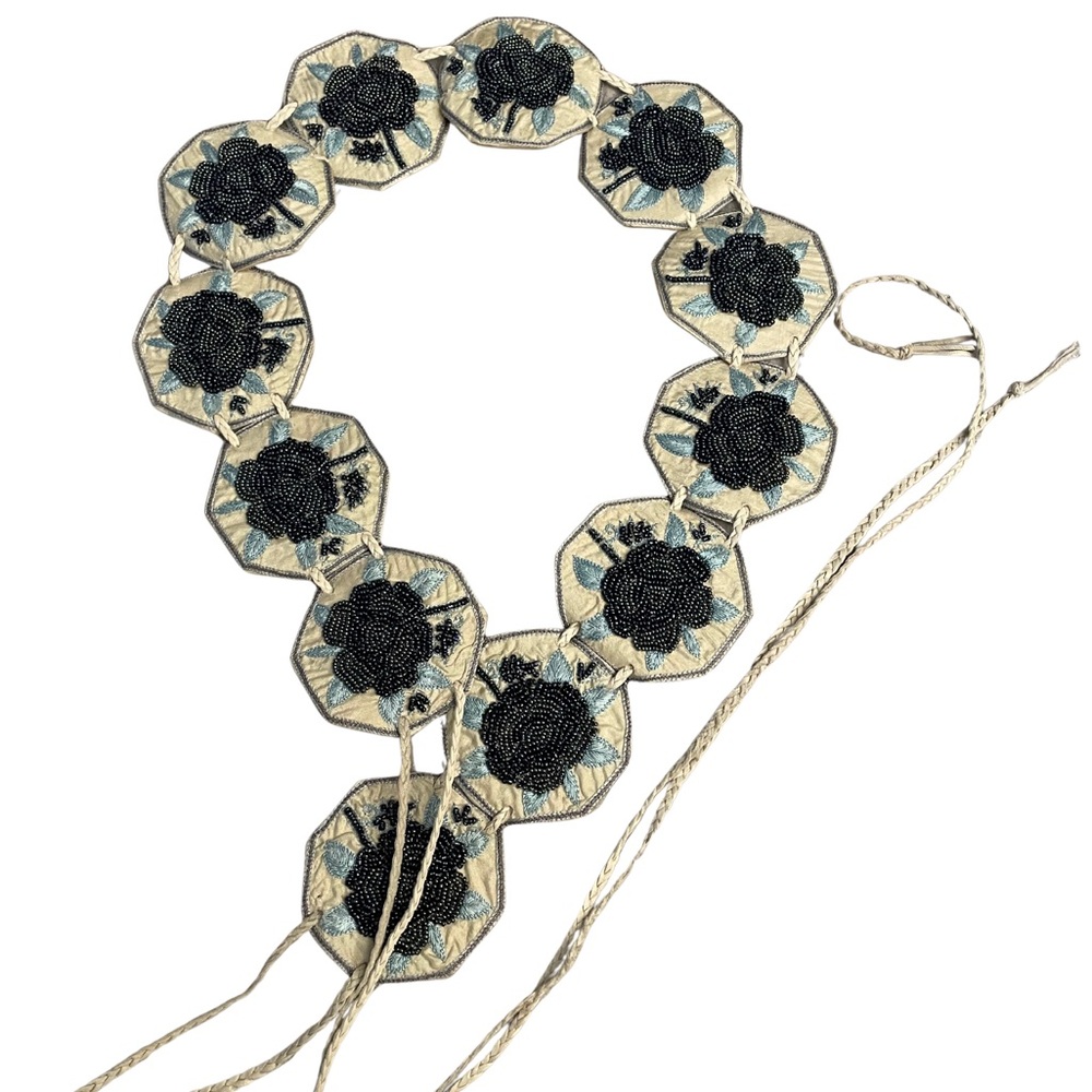 Chan Luu light blue and dark  blue Floral Belt